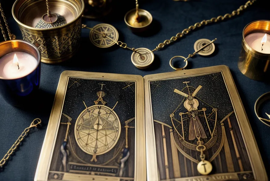 Pendule associé aux arcanes majeurs du tarot de Marseille pour affiner une interprétation