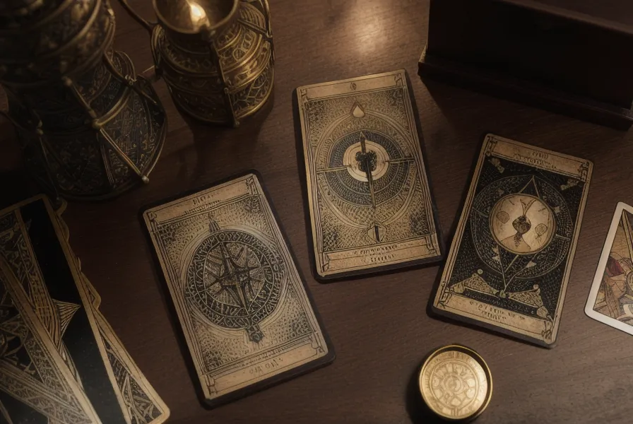 Les cartes de tarot La Justice et L'Empereur symbolisant les nombres de personnalité 8 et 4.