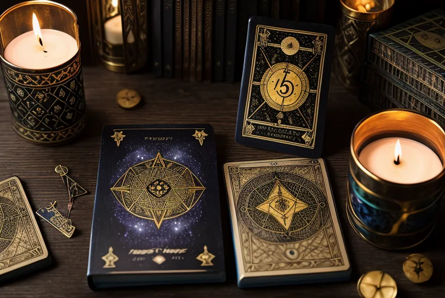 Développer son intuition tarot de Marseille sans être médium — jeu de cartes et carnet de notes dans l'arrière-boutique d'une librairie bordelaise