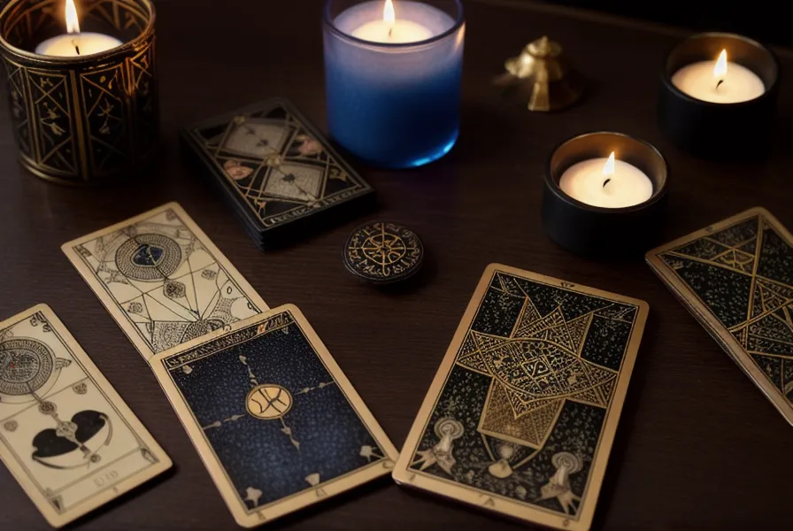 Devenir tarologue professionnel : jeu de tarot de Marseille posé sur un comptoir de librairie bordelaise avant un tirage éthique