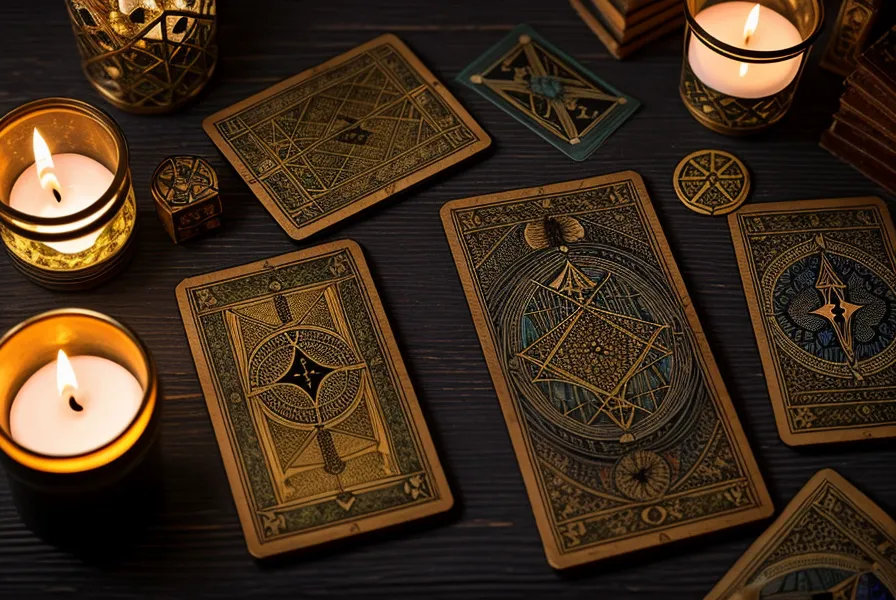 Détail des cartes de la suite des épées du tarot de Marseille, gros plan sur la courbure des lames