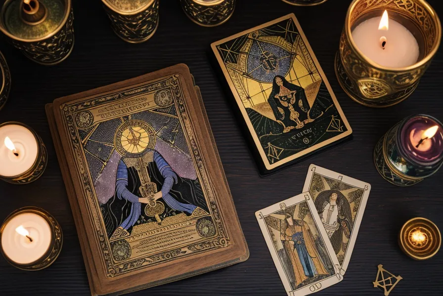 La carte du Huit de Coupe du tarot de Marseille posée sur une table, exemple de psychologie des nombres appliquée aux arcanes mineurs